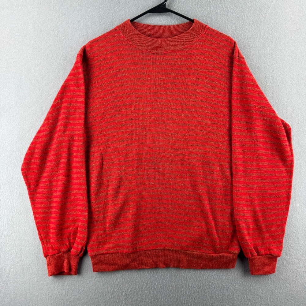 True Vintage 60s Sweater Mens Medium Rayon Blend Crewneck Pullover Lightweight